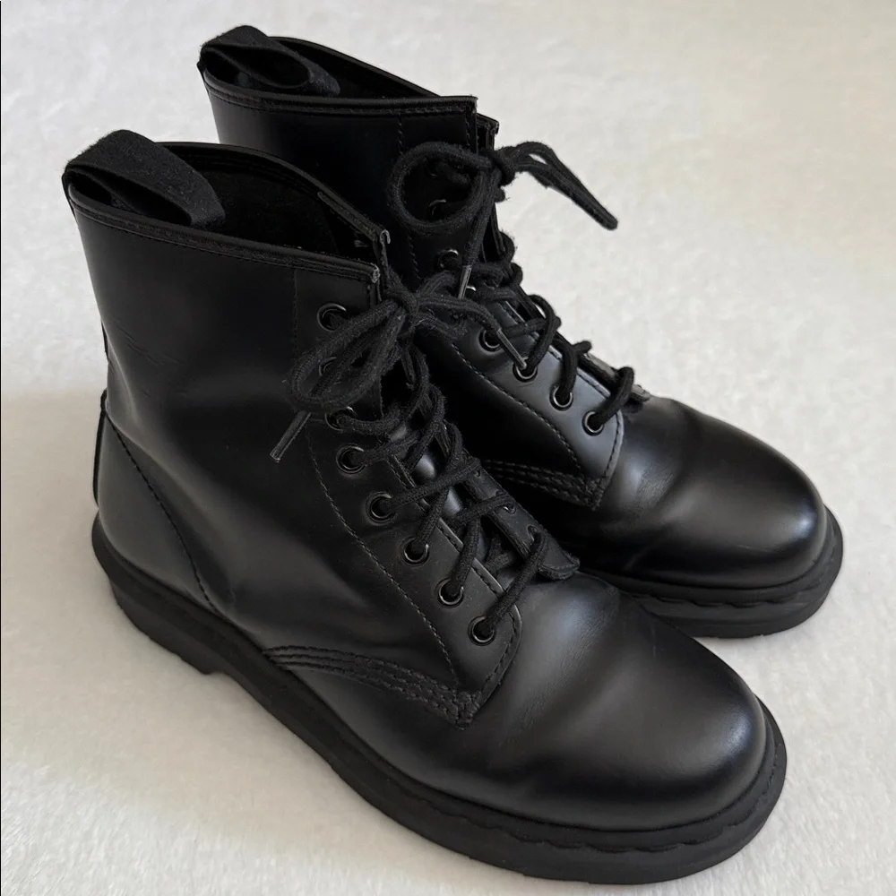 Dr. Martens Black Leather Lace-Up Combat Boots